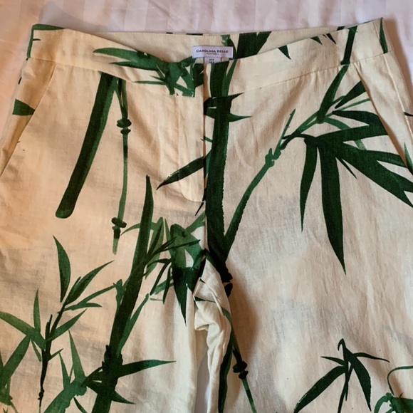 Carolina Belle Montreal Cream bamboo  linen/cotton wide leg cropped pants EUC - Picture 3 of 6